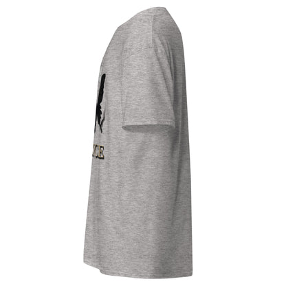 side view of Light gray Expedition 33 Break the Cycle graphic t-shirt inspired by Clair Obscur Expedition 33.