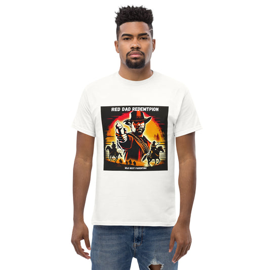 Red Dad Redemption T-Shirt – Gamer Dad Wild West Parody