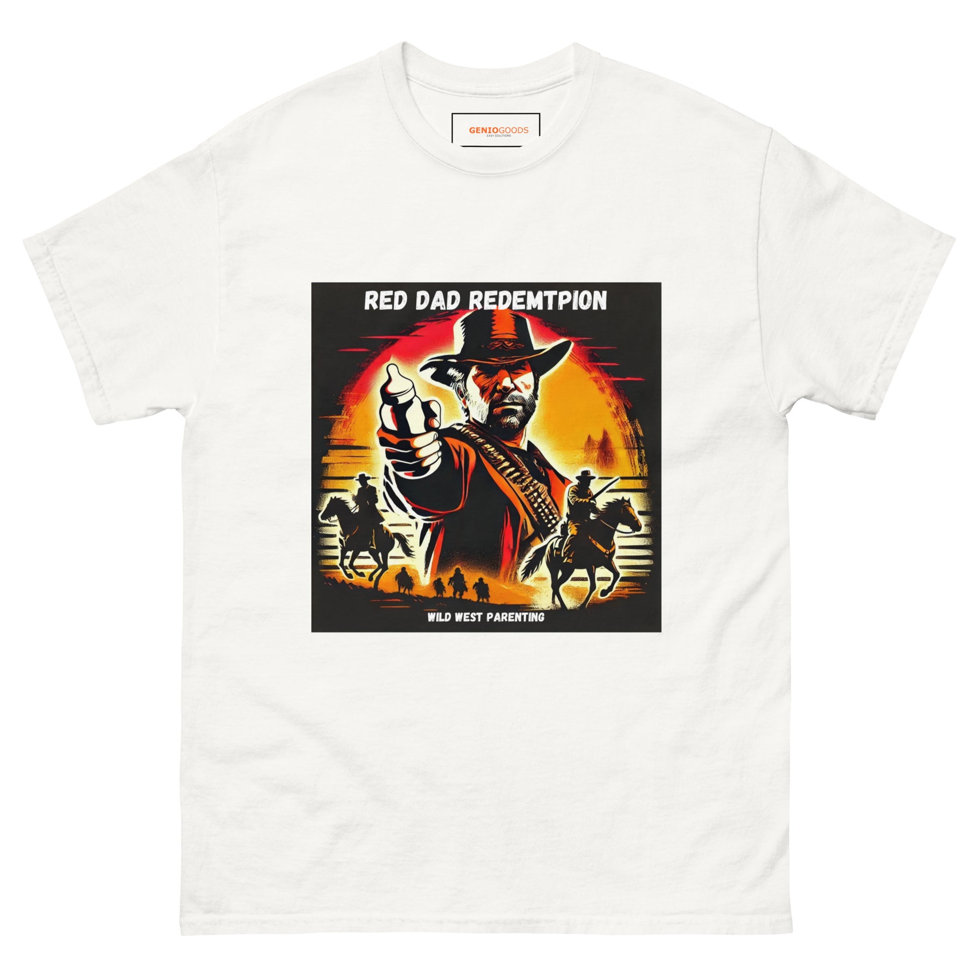 Red Dad Redemption T-Shirt – Gamer Dad Wild West Parody