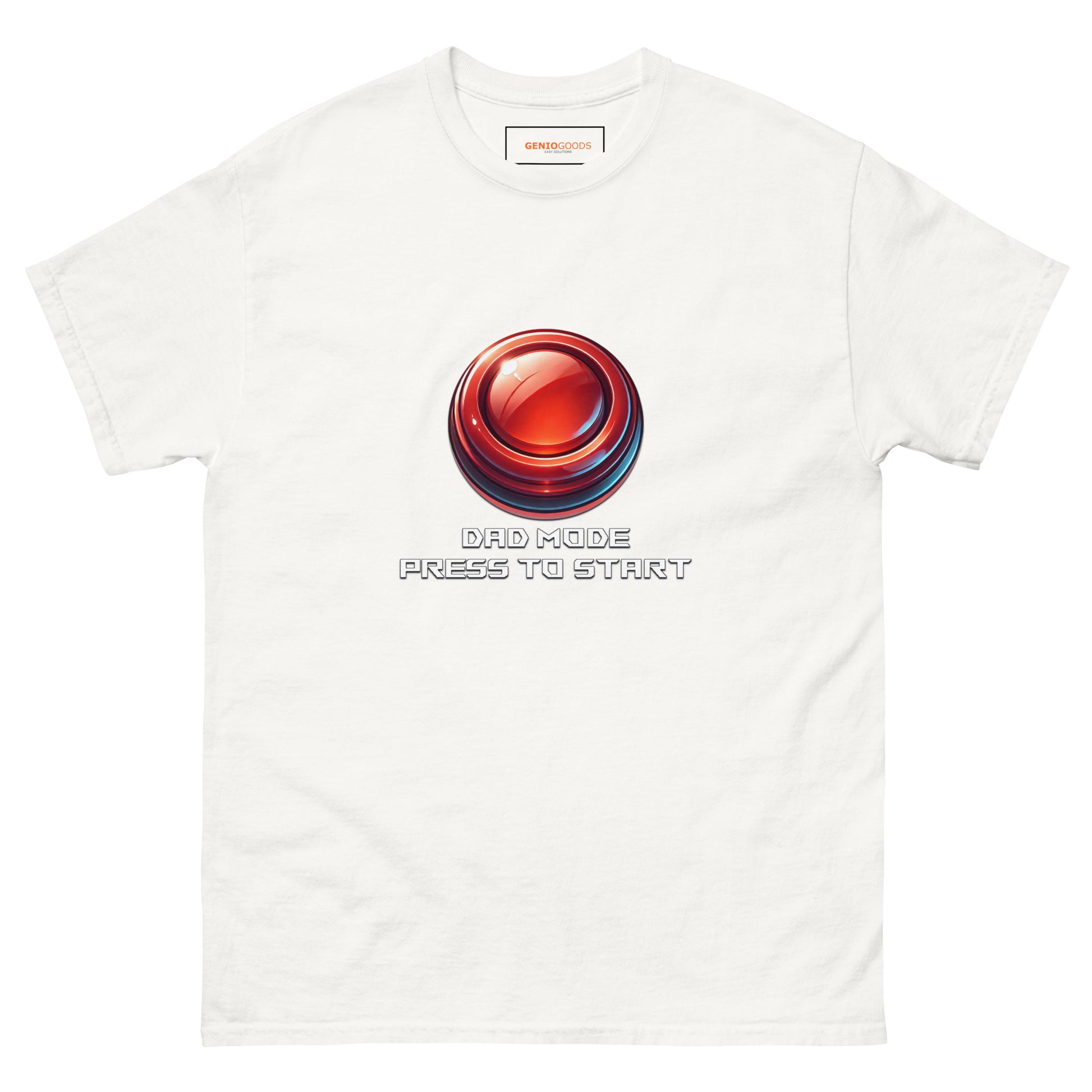 Dad Mode T-Shirt – Gamer Fatherhood Start Button Tee