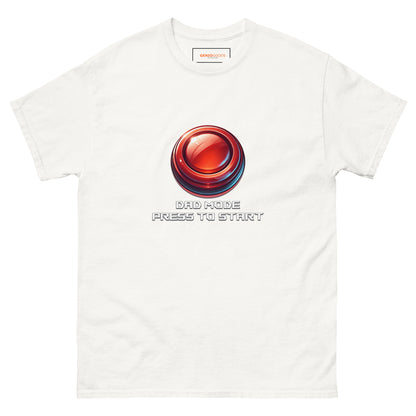 Dad Mode T-Shirt – Gamer Fatherhood Start Button Tee