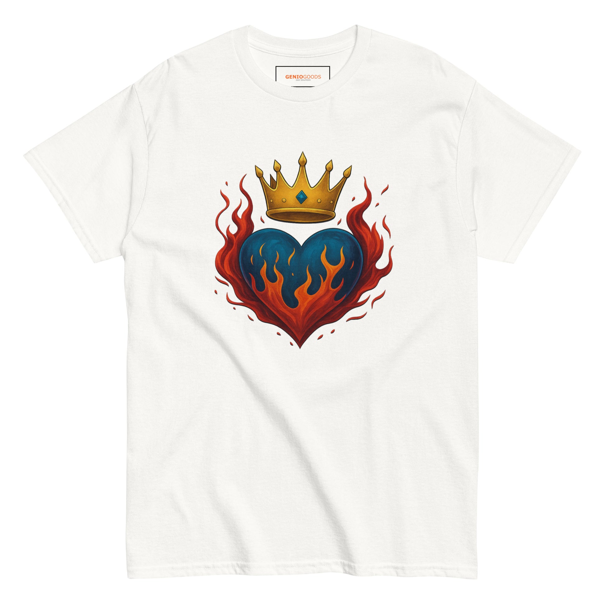 Crown Heart Flame T-Shirt – Unisex Cotton Statement Tee