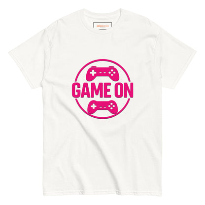Game On Pink T-Shirt – Neon Unisex Gamer Cotton Tee