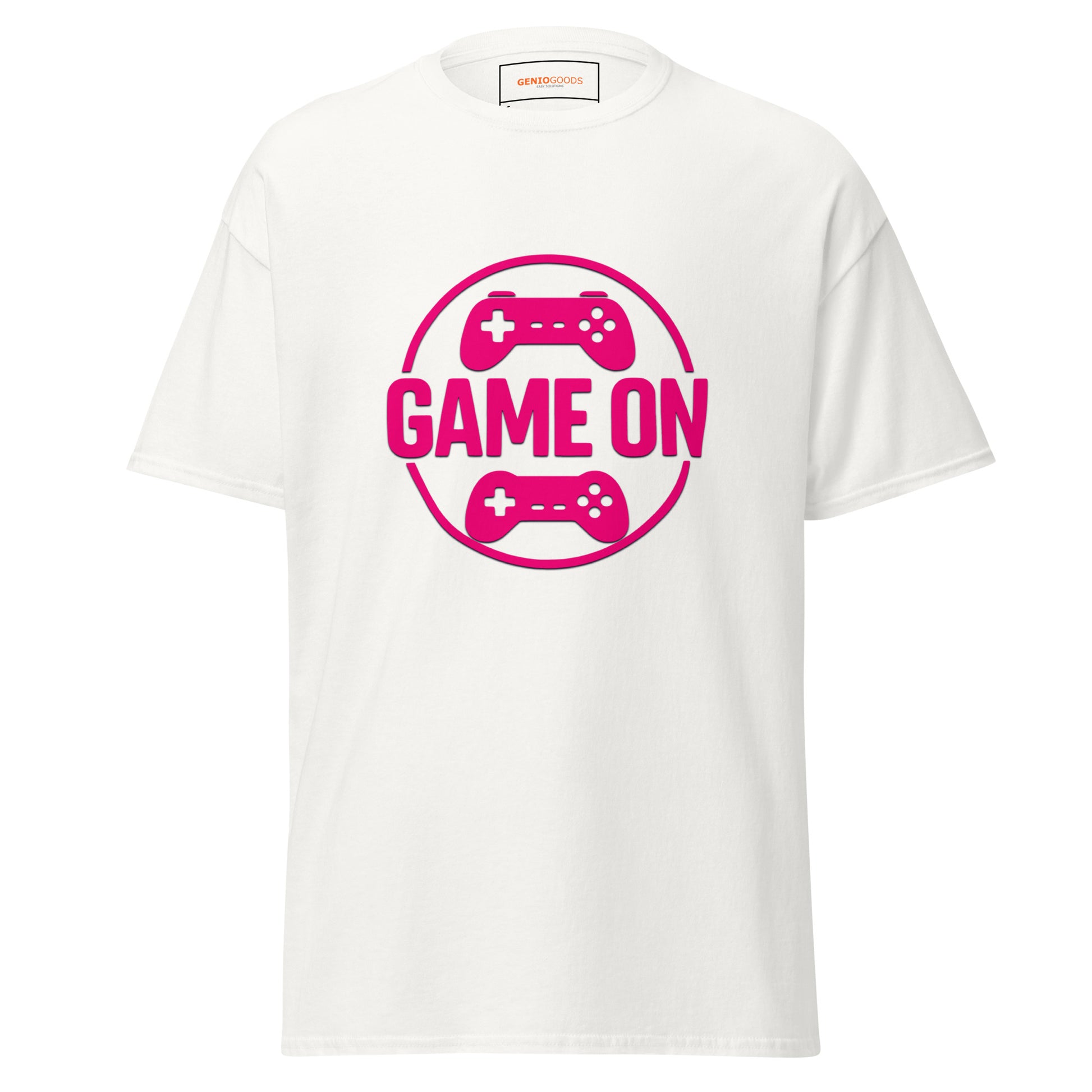 Game On Pink T-Shirt – Neon Unisex Gamer Cotton Tee