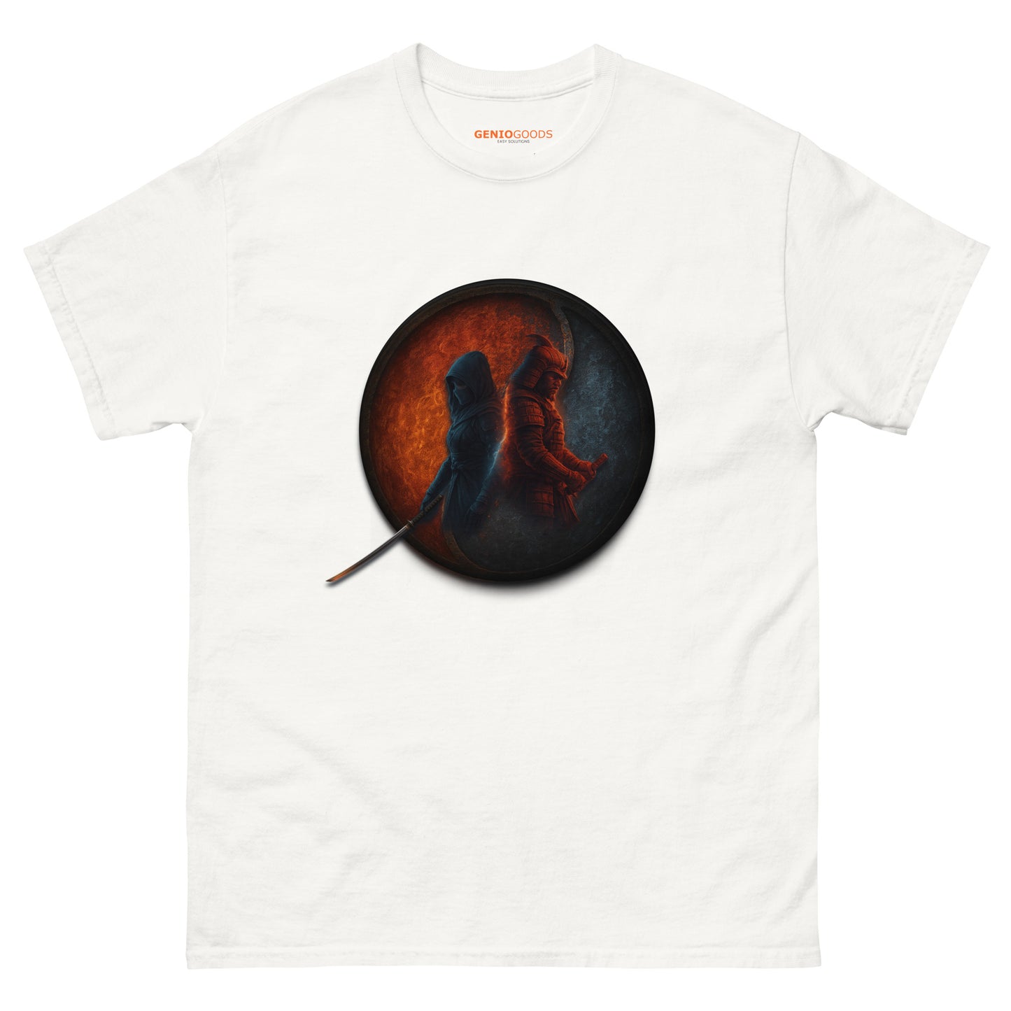 Assassin’s Creed Duality T-Shirt – Fire and Ice Tribute Edition – fan-made gamer merch by GenioGoods