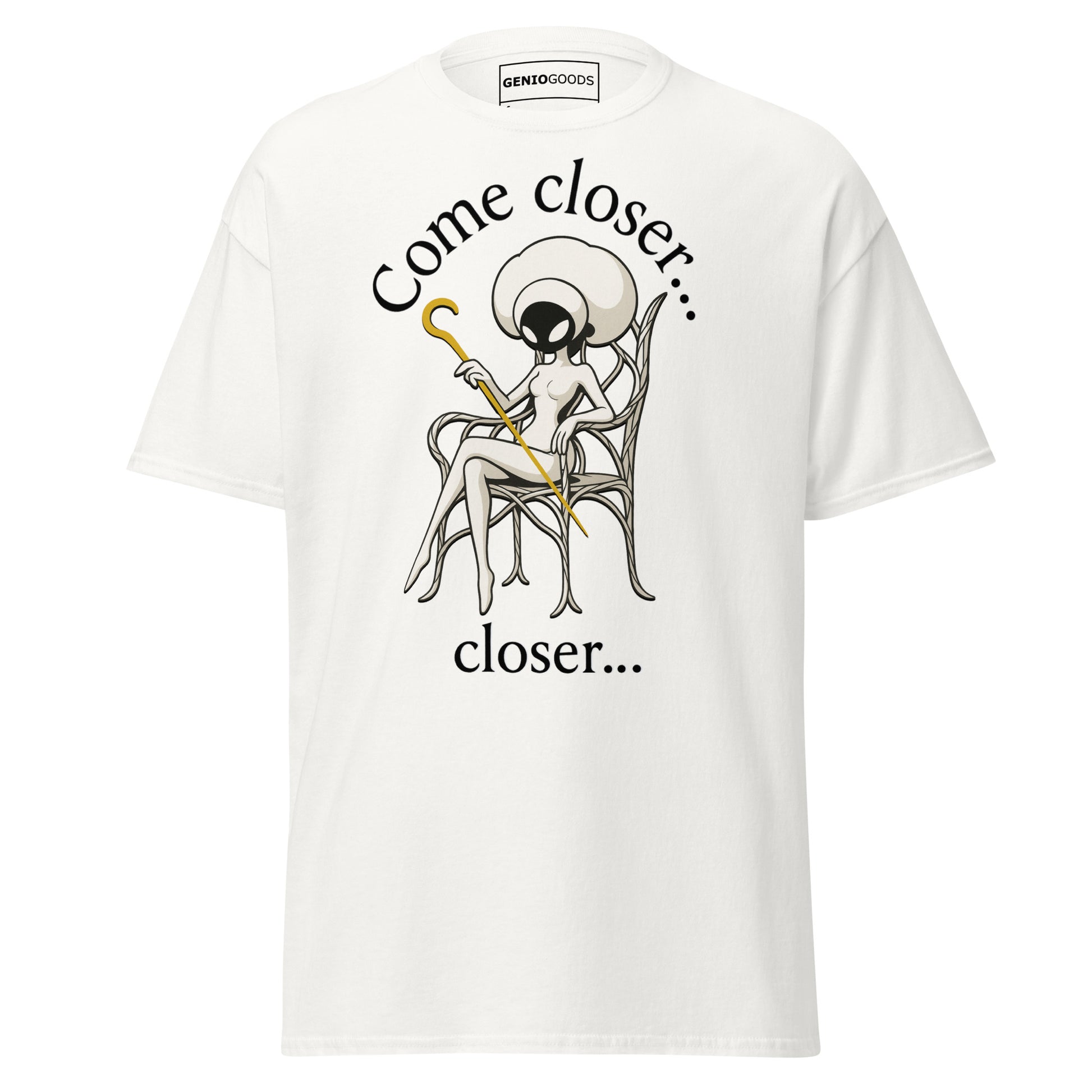 Come Closer T-Shirt – Dark Minimalist Fan Art Design – fan-made gamer merch by GenioGoods