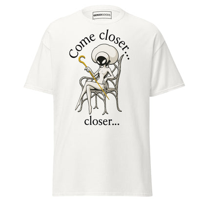 Come Closer T-Shirt – Dark Minimalist Fan Art Design – fan-made gamer merch by GenioGoods