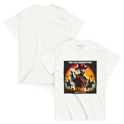 Red Dad Redemption T-Shirt – Gamer Dad Wild West Parody