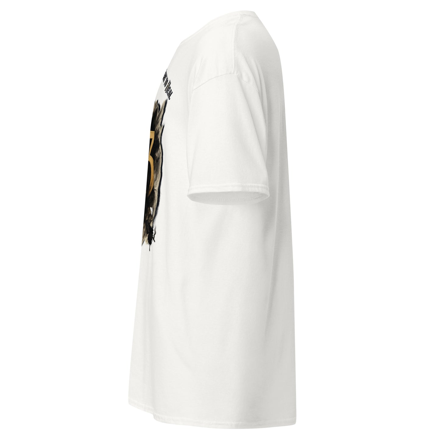 Side view of white Expedition 33 Cycles That Don’t Heal graphic t-shirt inspired by Clair Obscur Expedition 33.