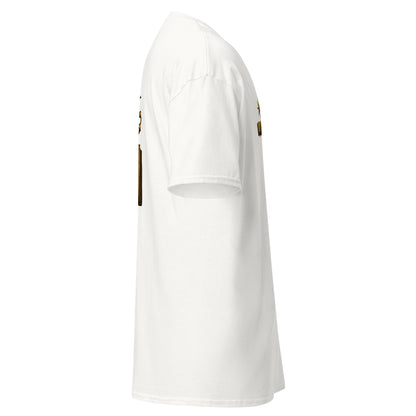 Right side view of the White Oblivion Mages Guild Shirt – Arcane Emblem Design showing side profile and sleeve shape