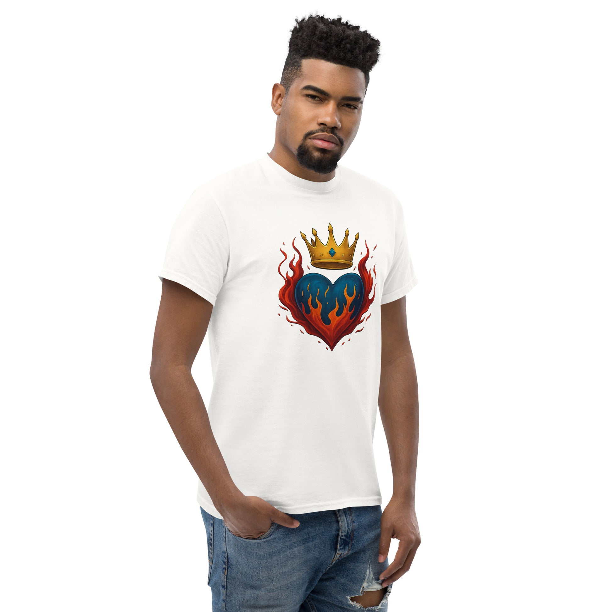Crown Heart Flame T-Shirt – Unisex Cotton Statement Tee