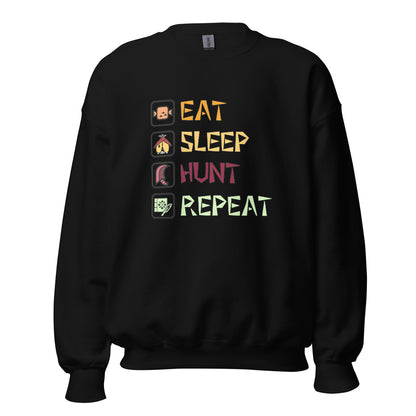 MHWs Eat-Sleep-Hunt-Repeat Sweatshirt | Unisex Classic