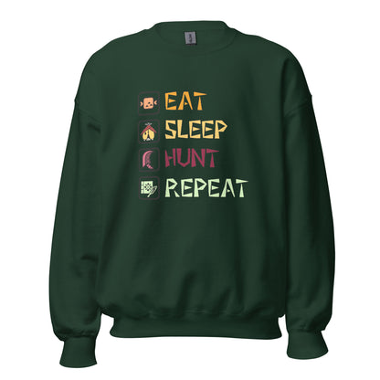 MHWs Eat-Sleep-Hunt-Repeat Sweatshirt | Unisex Classic