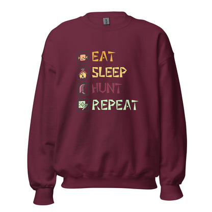 MHWs Eat-Sleep-Hunt-Repeat Sweatshirt | Unisex Classic