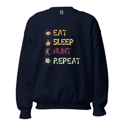 MHWs Eat-Sleep-Hunt-Repeat Sweatshirt | Unisex Classic
