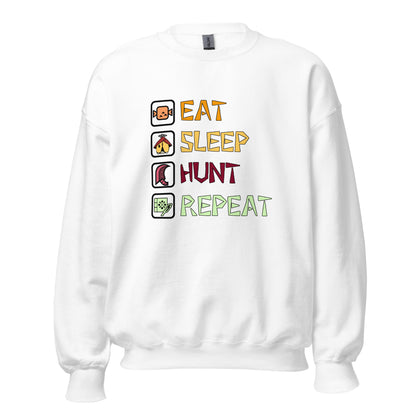 MHWs Eat-Sleep-Hunt-Repeat Sweatshirt | Unisex Classic