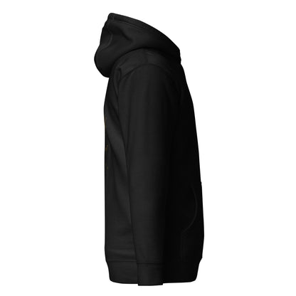 Left side view of The Blood of Dawnwalker Sires Domain Hoodie highlighting side profile and relaxed fit