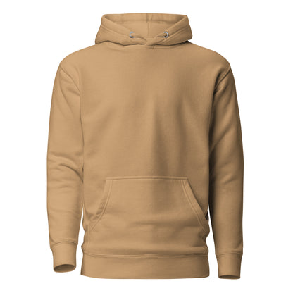Front view of the Khaki Nine Sols Balance Hoodie Yin Yang Presence with clean front and no visible print