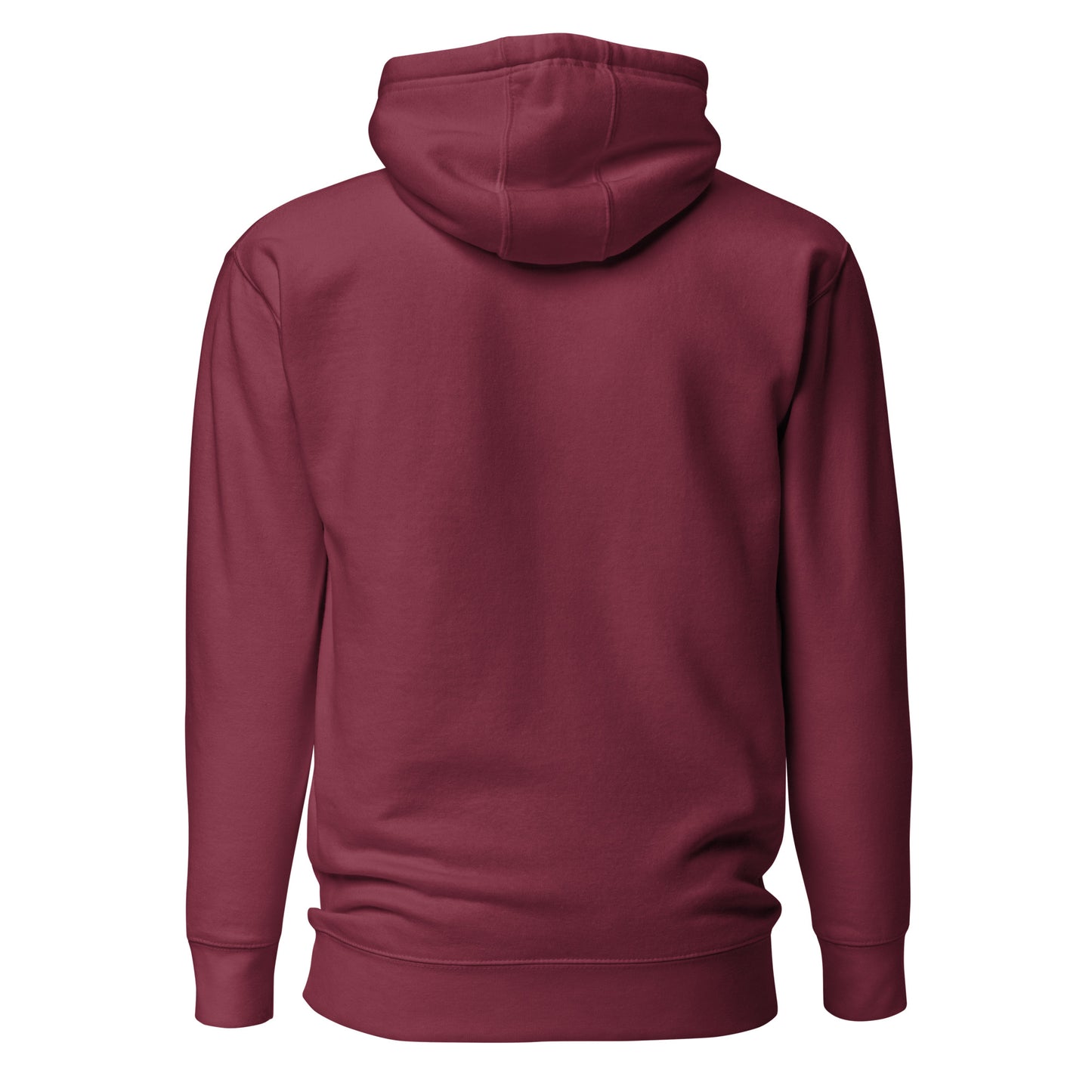 Back view of the maroon Nine Sols Motion Hoodie Seal Momentum with clean back and no visible print