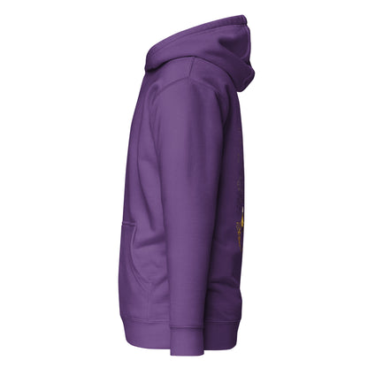Left side view of the Purple Nine Sols Butterfly Hoodie Golden Echo Presence with partial back design visible along the side