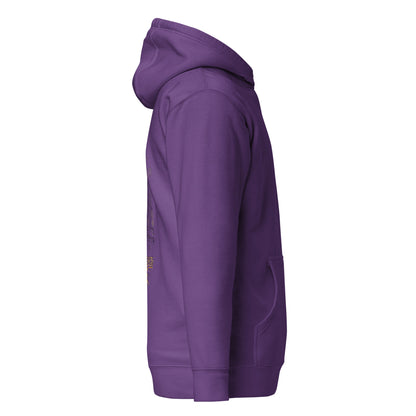 Right side view of the Purple Nine Sols Butterfly Hoodie Golden Echo Presence showing sleeve structure and relaxed fit
