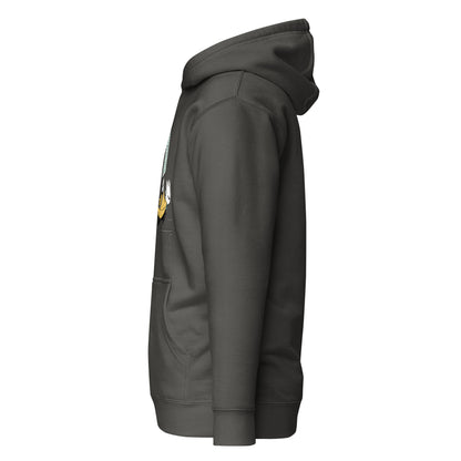 Left side view of the Vintage Black Nine Sols Motion Hoodie Seal Momentum with partial front design visible along the side