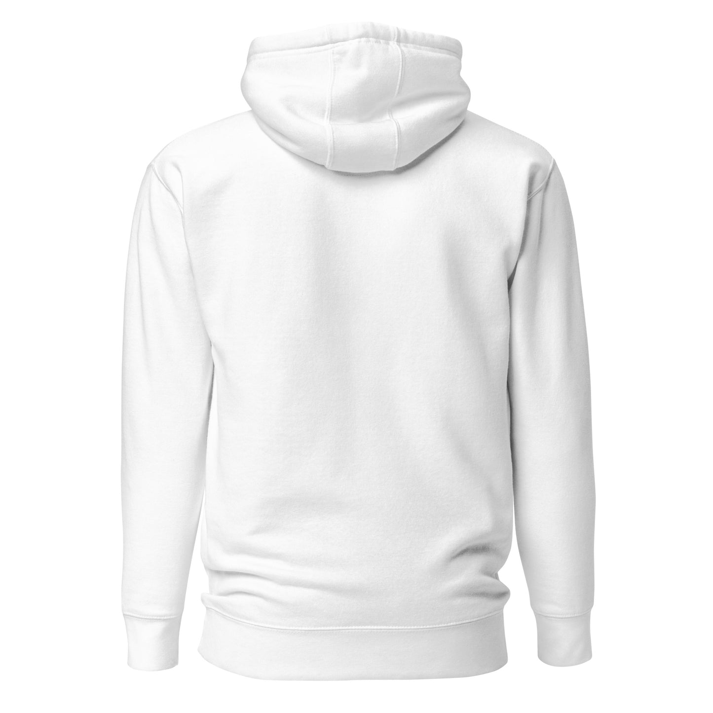 Back view of the white Nine Sols Motion Hoodie Seal Momentum with clean back and no visible print