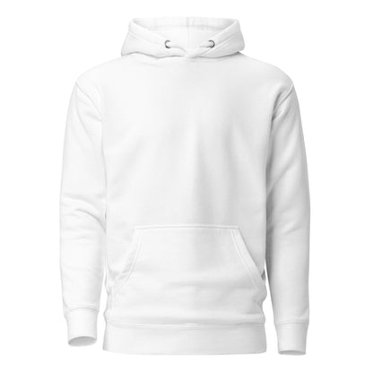 Front view of the White Crowsworn Crimson Wraith hoodie with clean minimalist finish