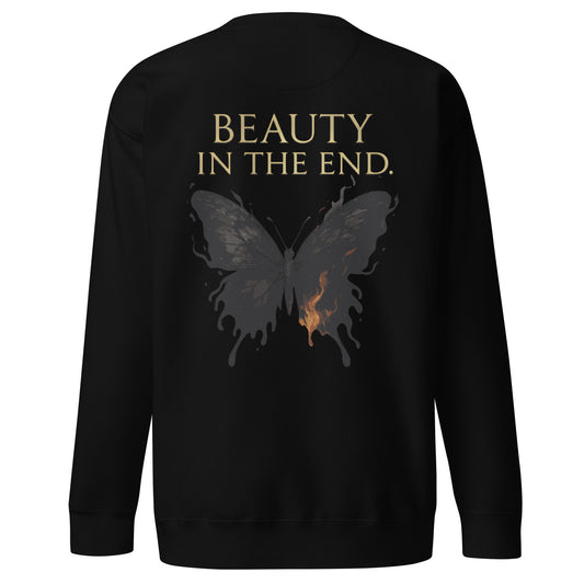 Dark Fantasy Sweatshirt – Beauty in the End - Clair Obscur 33 – fan-made gamer merch by GenioGoods