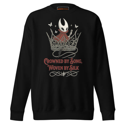 Crowned by Song Sweatshirt – Silksong Hornet Fan Tribute – fan-made gamer merch by GenioGoods