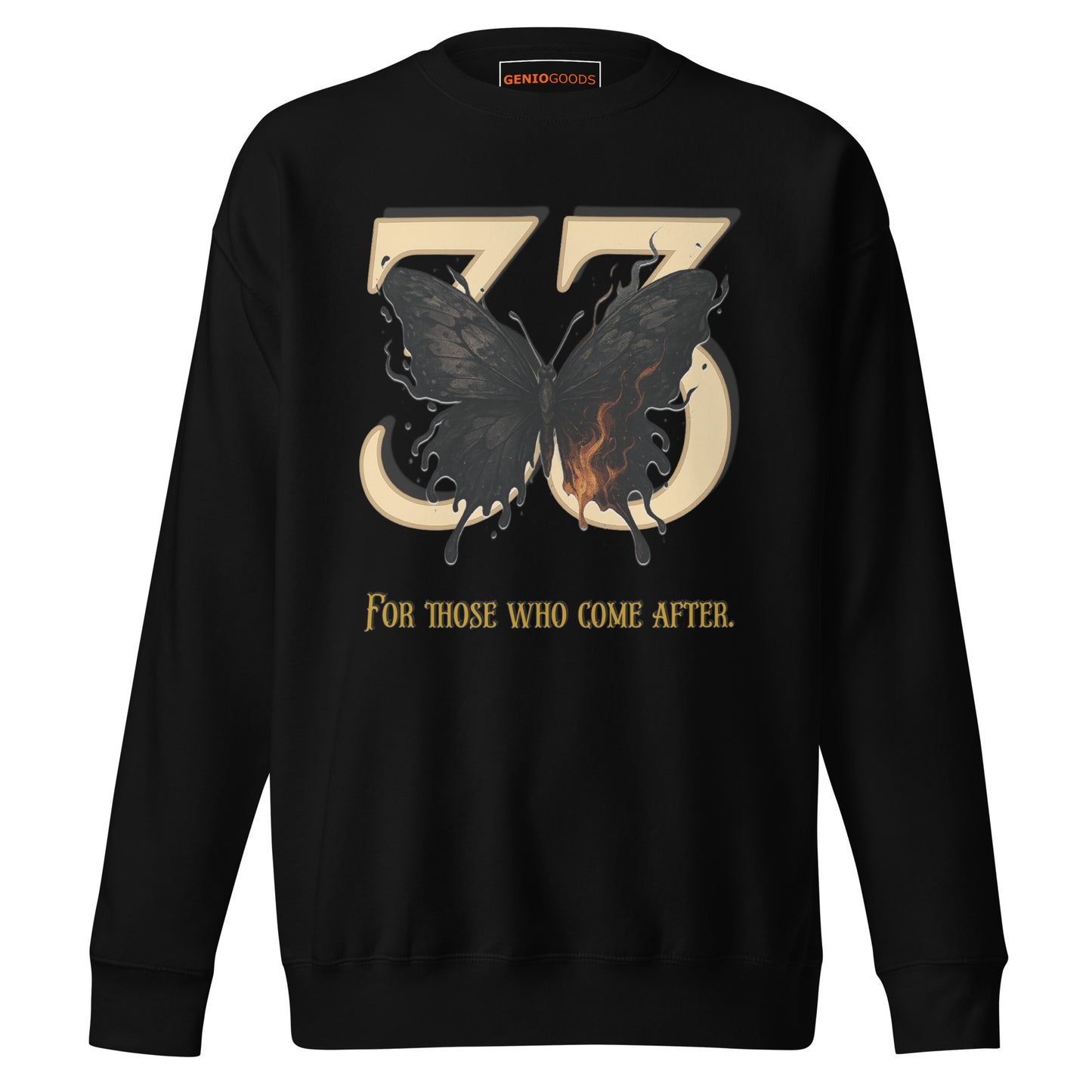 Clair Obscur 33 Sweatshirt – Legacy Butterfly Tribute – fan-made gamer merch by GenioGoods