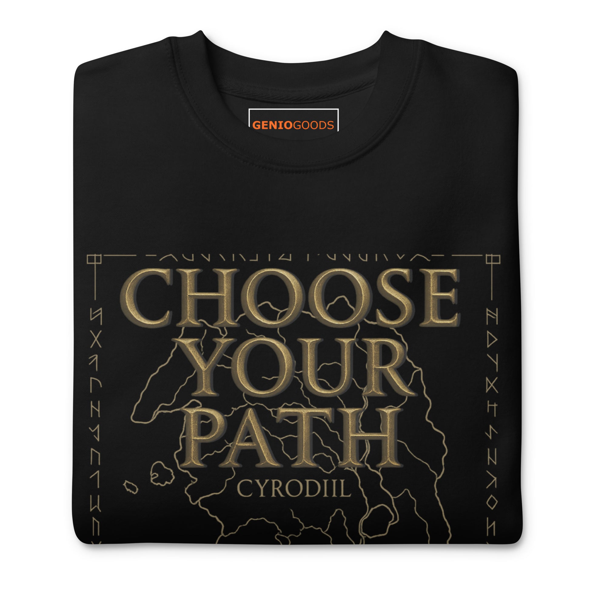 Oblivion Choose Your Path Sweatshirt – Cyrodiil Map Edition – fan-made gamer merch by GenioGoods