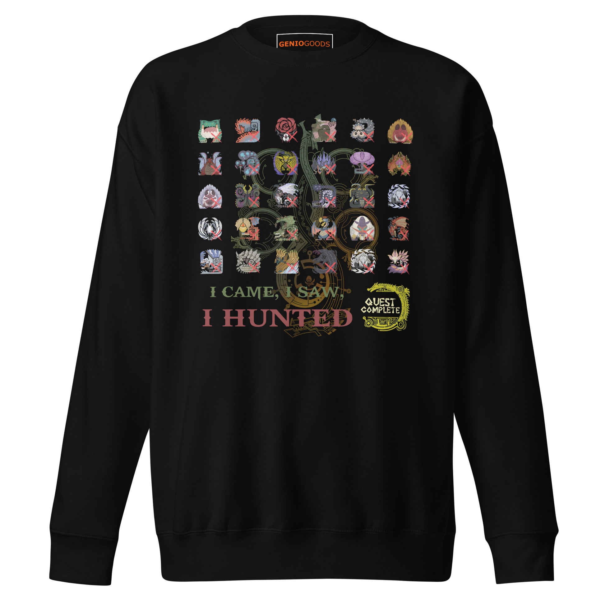 Monster Hunter Wilds Double Sided Hoodie – Legacy Print – fan-made gamer merch by GenioGoods