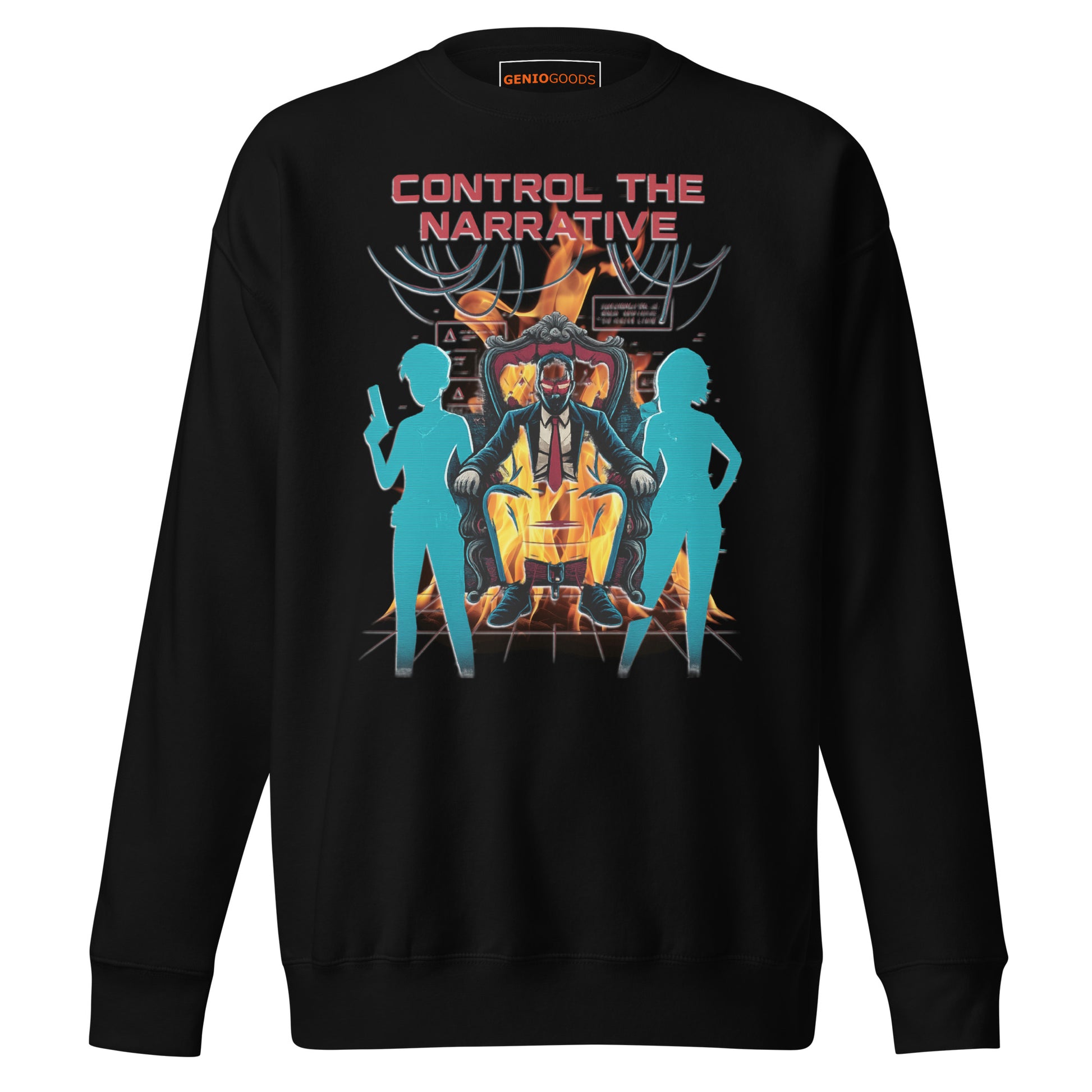 Split Fiction Fire Sweatshirt – Control the Narrative Edition – fan-made gamer merch by GenioGoods