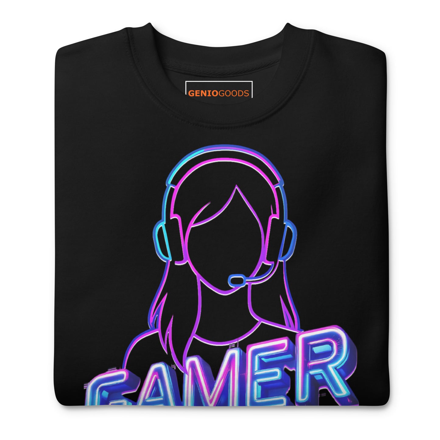 Gamer girl sweatshirt neon gaming aesthetic – original gamer merch by GenioGoods