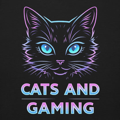 Cats and gaming sweatshirt neon gamer cat aesthetic – original gamer merch by GenioGoods