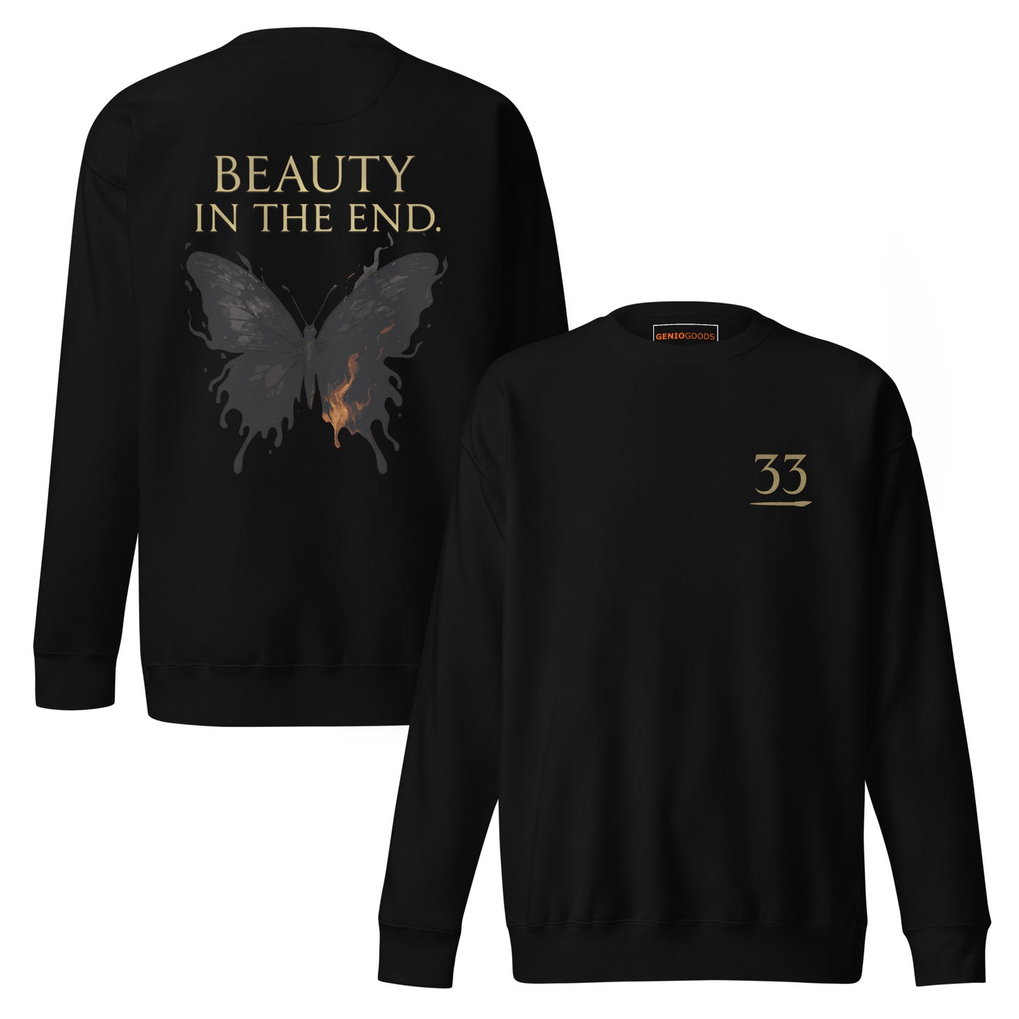 Dark Fantasy Sweatshirt – Beauty in the End - Clair Obscur 33 – fan-made gamer merch by GenioGoods