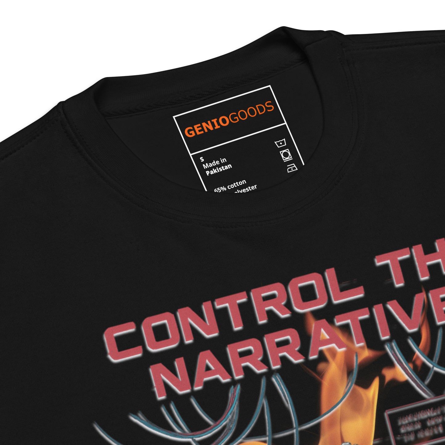 Split Fiction Fire Sweatshirt – Control the Narrative Edition – fan-made gamer merch by GenioGoods