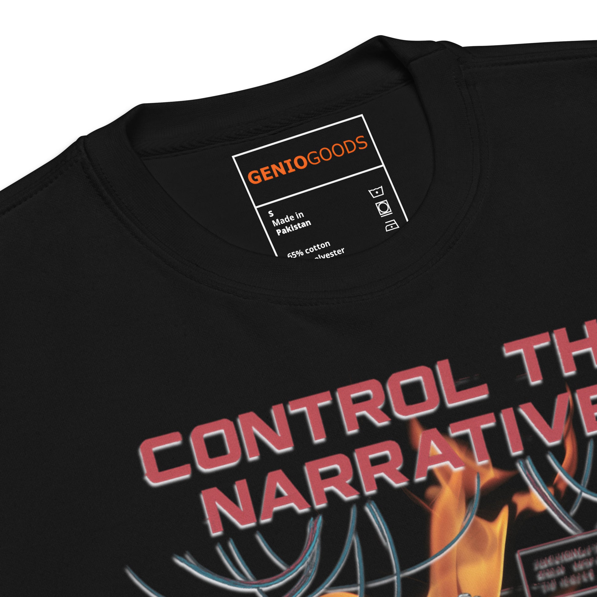 Split Fiction Fire Sweatshirt – Control the Narrative Edition – fan-made gamer merch by GenioGoods