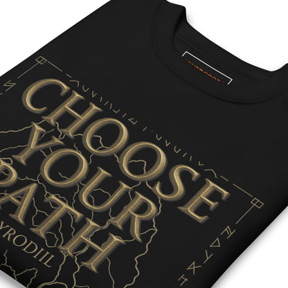 Oblivion Choose Your Path Sweatshirt – Cyrodiil Map Edition – fan-made gamer merch by GenioGoods