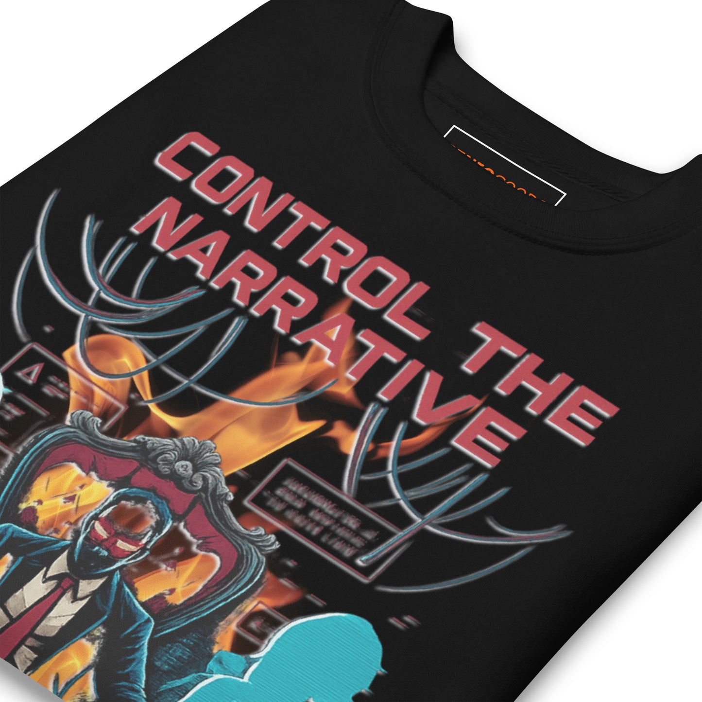 Split Fiction Fire Sweatshirt – Control the Narrative Edition – fan-made gamer merch by GenioGoods