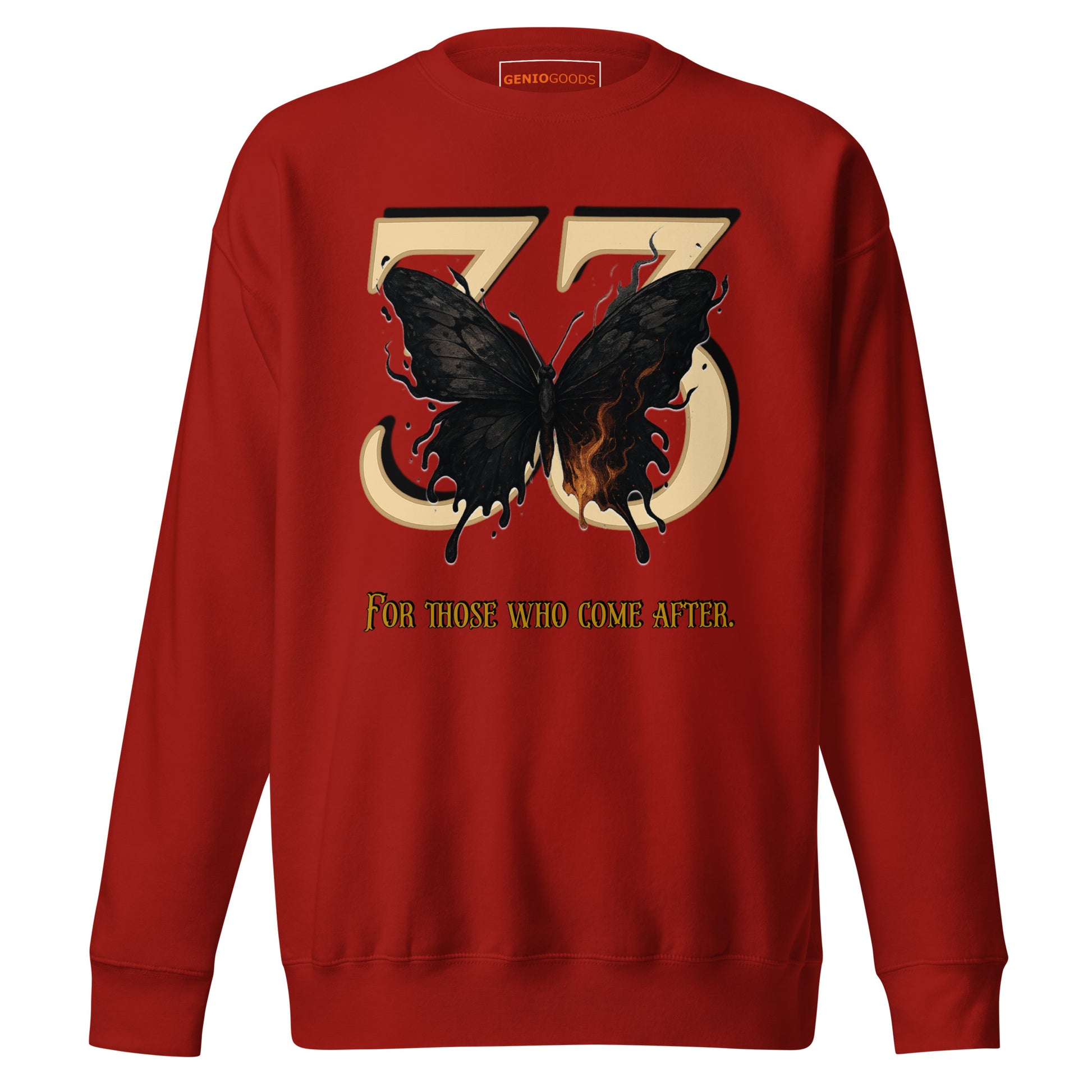 Clair Obscur 33 Sweatshirt – Legacy Butterfly Tribute – fan-made gamer merch by GenioGoods