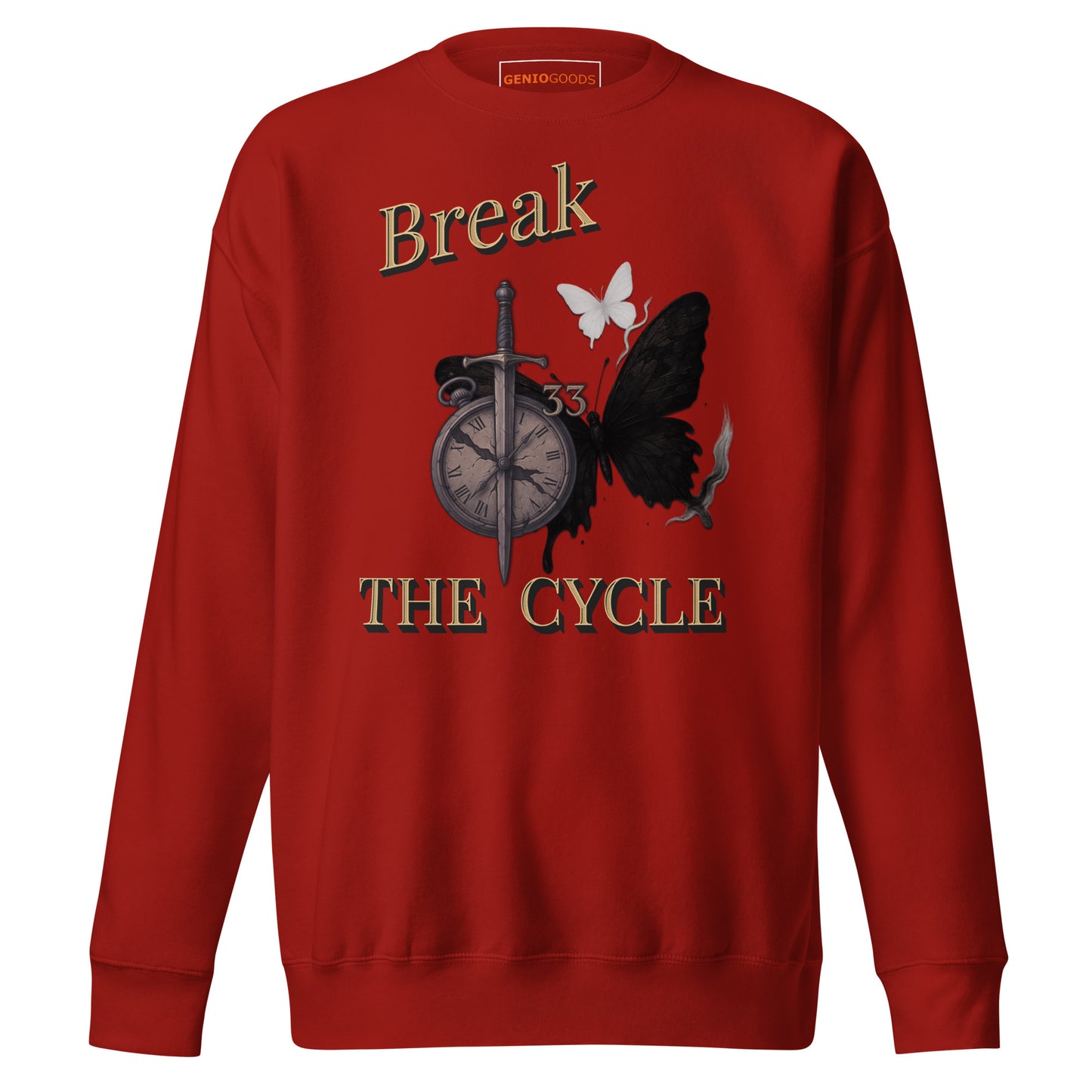 Break the Cycle Sweatshirt – Symbol of Rebirth | Clair Obscur 33 – fan-made gamer merch by GenioGoods