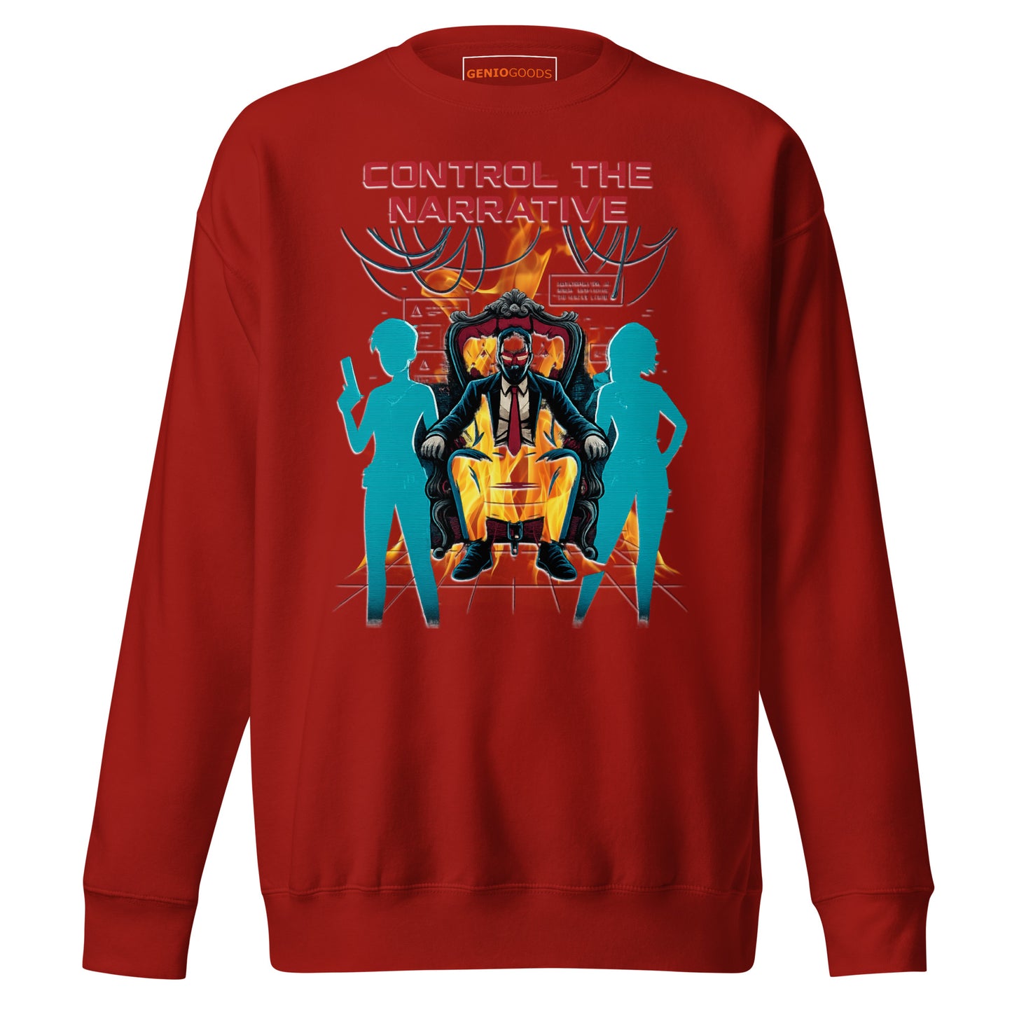Split Fiction Fire Sweatshirt – Control the Narrative Edition – fan-made gamer merch by GenioGoods
