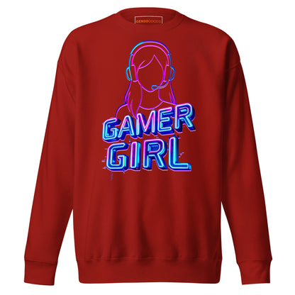Gamer girl sweatshirt neon gaming aesthetic – original gamer merch by GenioGoods