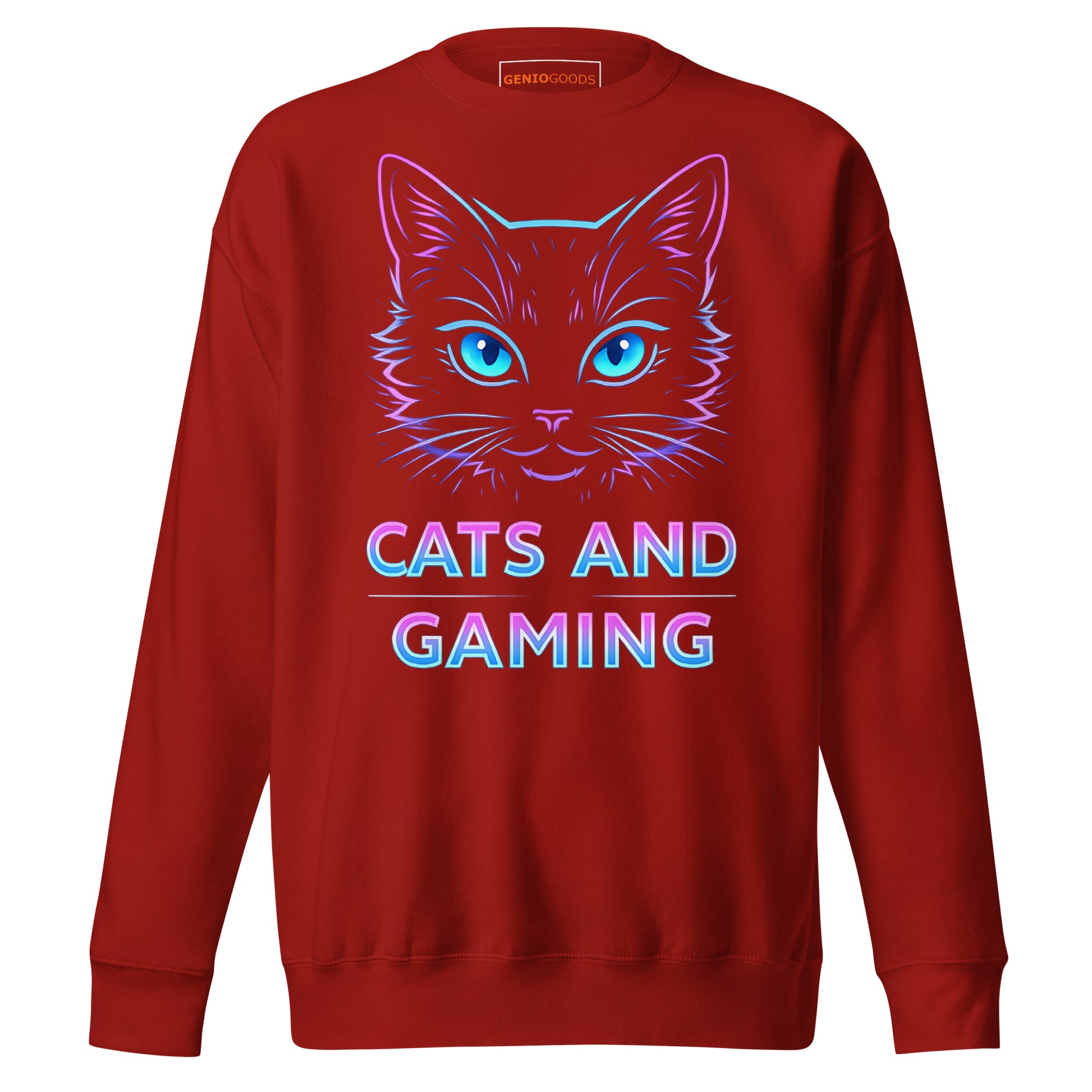Cats and gaming sweatshirt neon gamer cat aesthetic – original gamer merch by GenioGoods