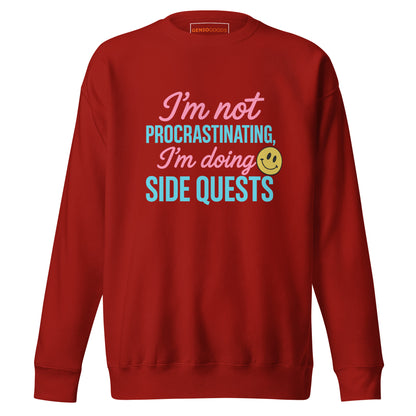 Side Quests Sweatshirt Funny Gamer Humor Cozy Fit – original gamer merch by GenioGoods