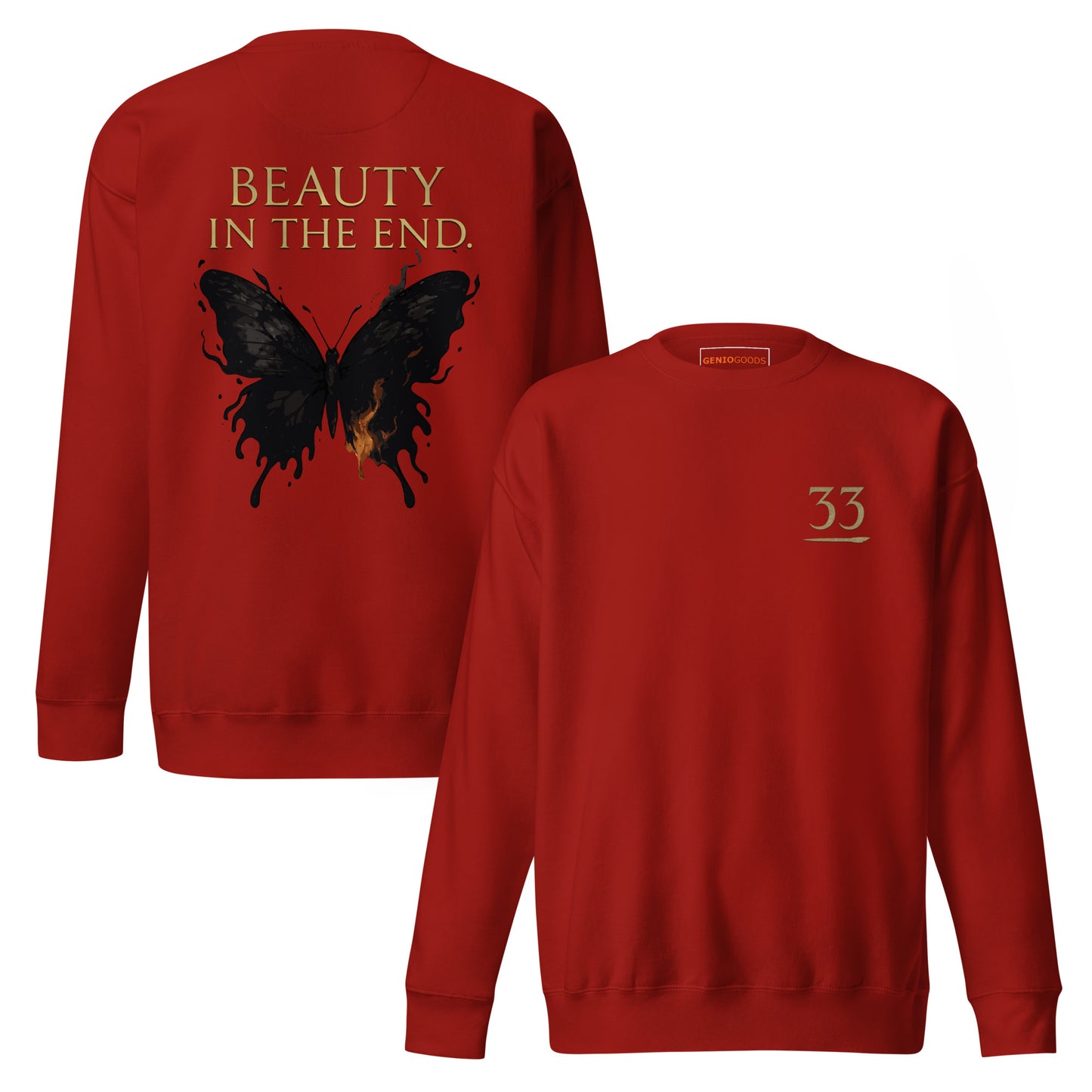 Dark Fantasy Sweatshirt – Beauty in the End - Clair Obscur 33 – fan-made gamer merch by GenioGoods