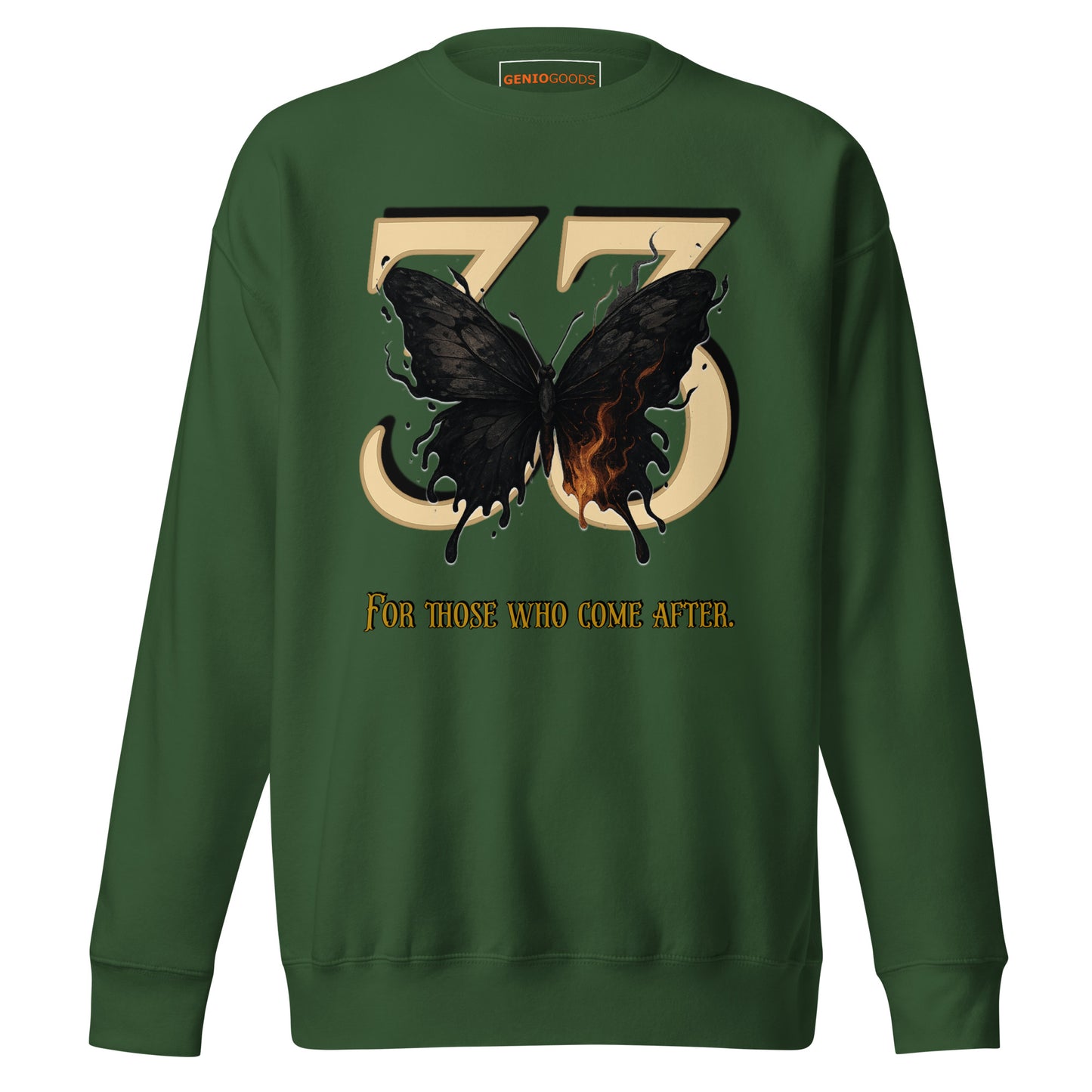 Clair Obscur 33 Sweatshirt – Legacy Butterfly Tribute – fan-made gamer merch by GenioGoods
