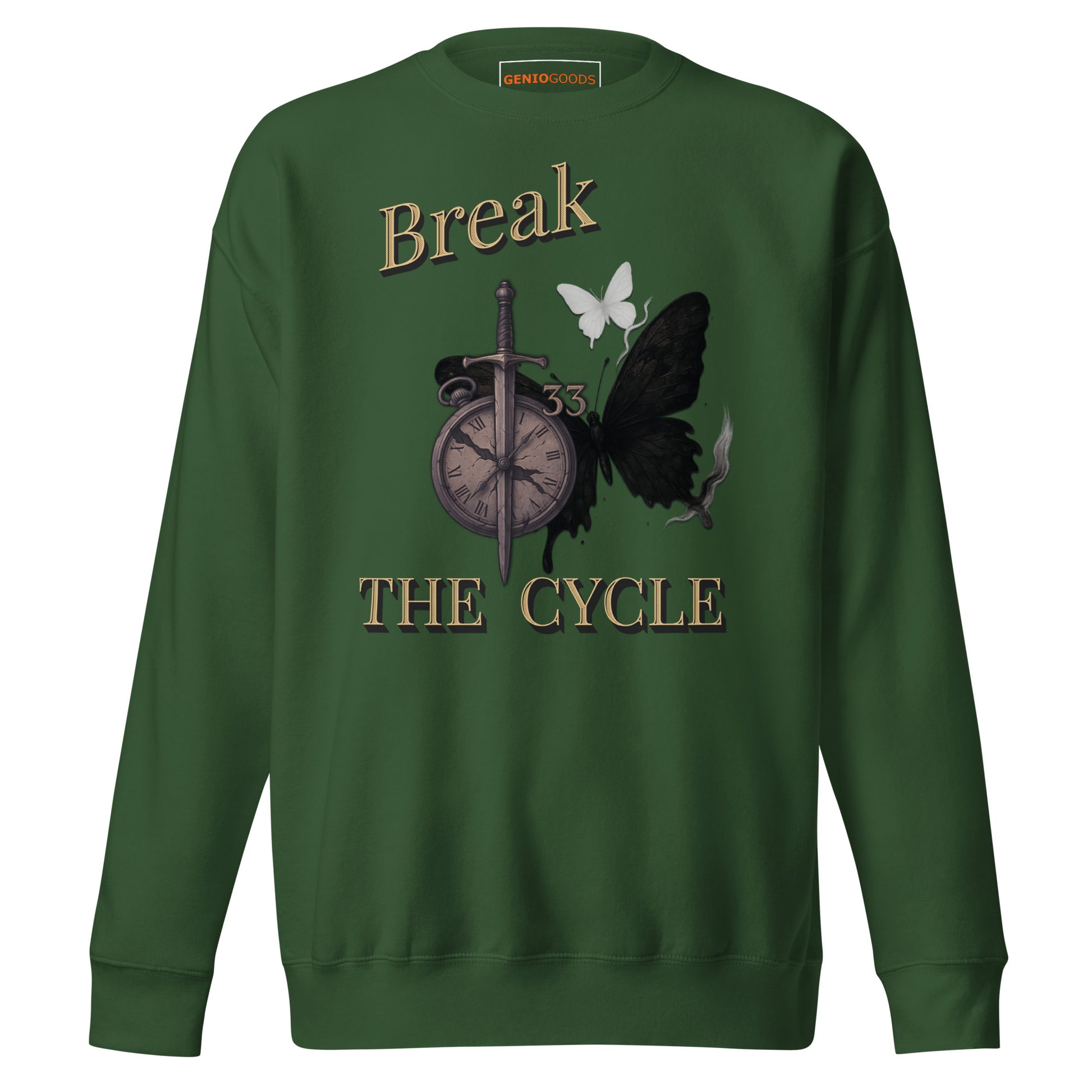 Break the Cycle Sweatshirt – Symbol of Rebirth | Clair Obscur 33 – fan-made gamer merch by GenioGoods